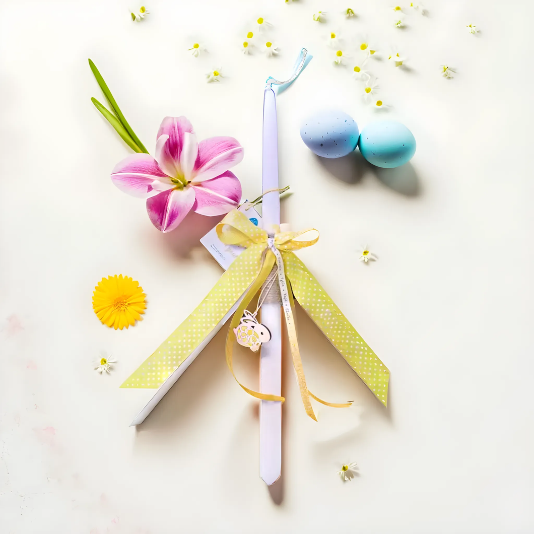 Easter Candle Yellow Ribbon